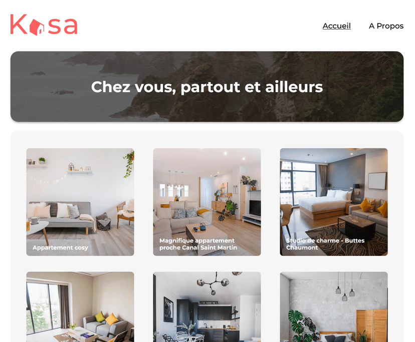 Capture d'écran du projet Kasa