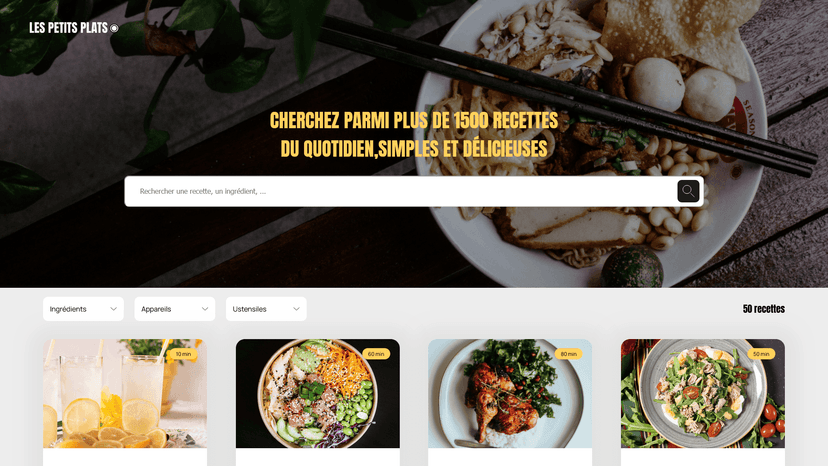 Capture d'écran du projet Les Petits Plats